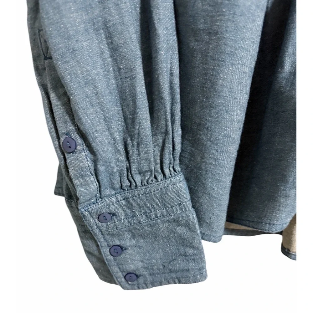Free People We The Free Baby Blues Summit Shirt Blue As Header Women's Size‎ XS
